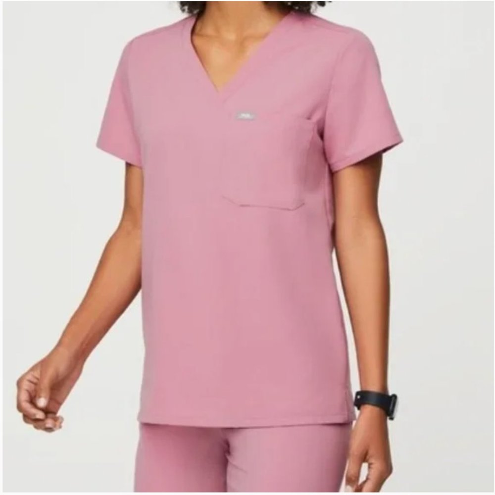 FIGS Chalk Pink Catarina Scrub Top XS